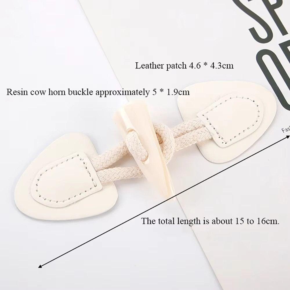 New Vintage Horn Buckle PU Leather Resin Sew-On Horn Buttons Bags Decoration Fastener Sewing Crafts Button for Coats Jackets