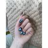100% HANDMADE Oval Shape Fake Nail With Glue Dark Green Cat Eye Acrylic Press On Artificial Fake Nails Reusable Nails