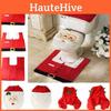 Holiday Cheer Santa Claus Toilet Lid Cover With Matching Rug And Tank Cover
