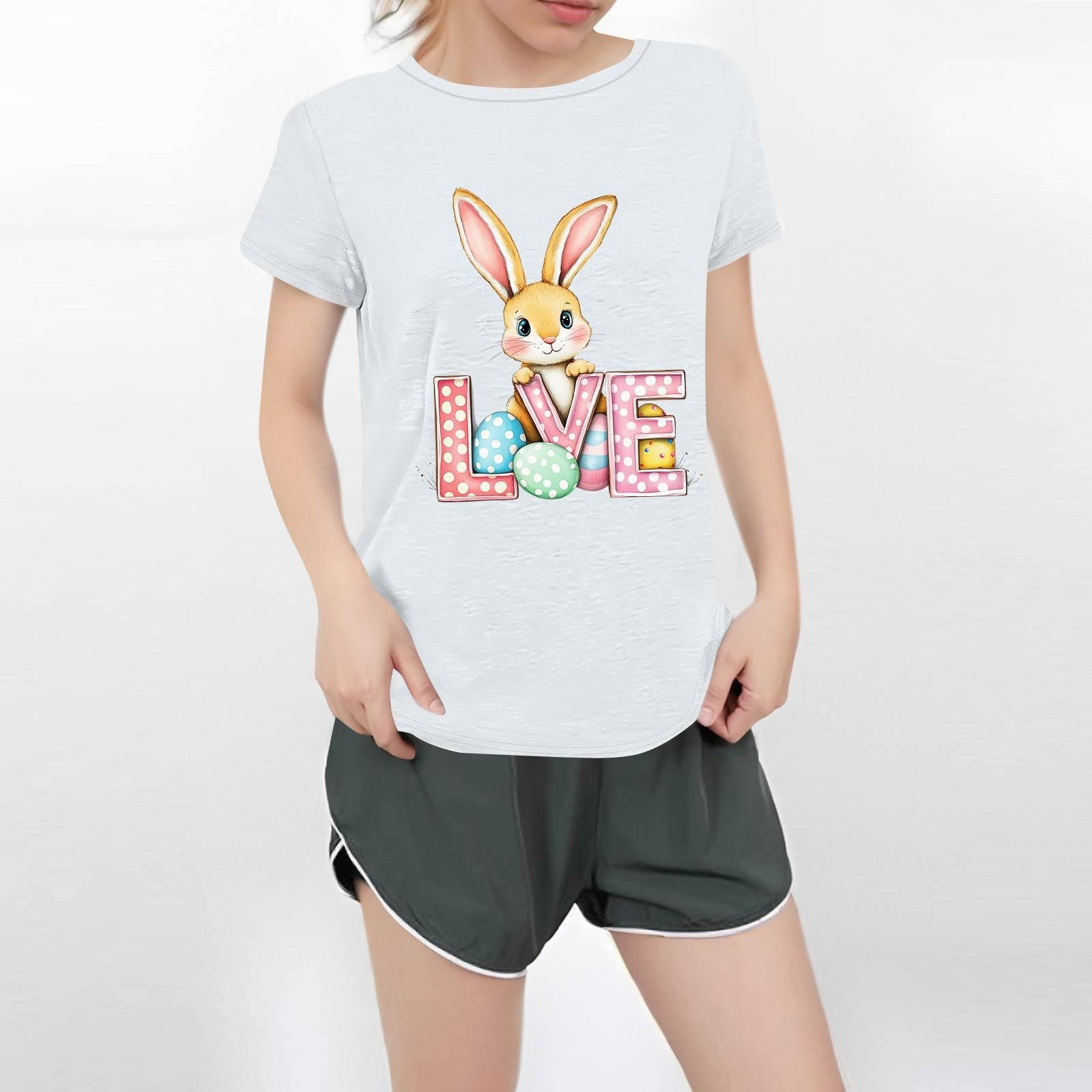 

Жіноча повсякденна футболка з круглим вирізом і короткими рукавами XL білий