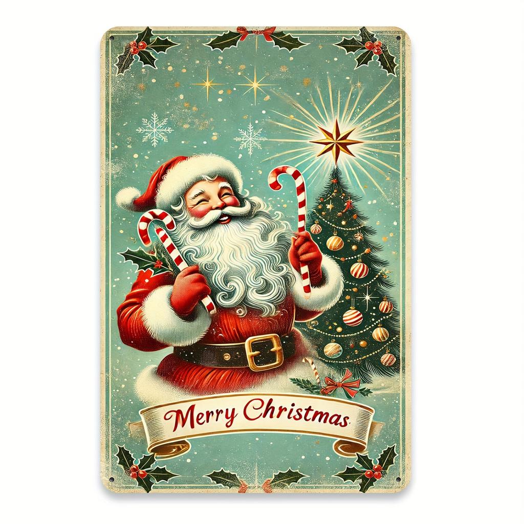 Vintage Iron Signs  Merry Christmas Tree Poster  Metal Plaque Bakery Candy Shop Home Wall Decor