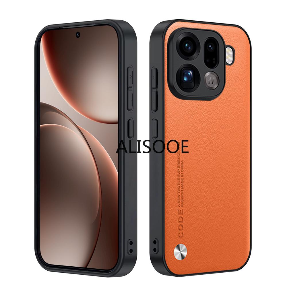 Lederhülle für OPPO Find X9 / X9 Pro Hülle Luxus Fasertextur PU-Leder Schutz Stoßfeste Abdeckung Capa