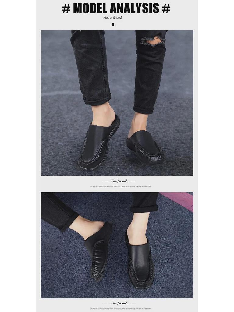 Men's Lightweight Indoor/Outdoor Summer Slippers - Large Size, Soft Bottom, Closed Toe