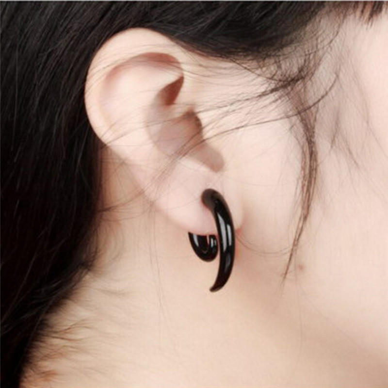 Cool Punk Stud Earrings Rock Men Black Earrings Women Pvc Anti Allergy Earrings