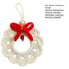 Crochet Christmas Wreath Ornaments Small Handmade Knit Wreath Hanging Ornament with Bow for Xmas Tree Holiday Home Decor