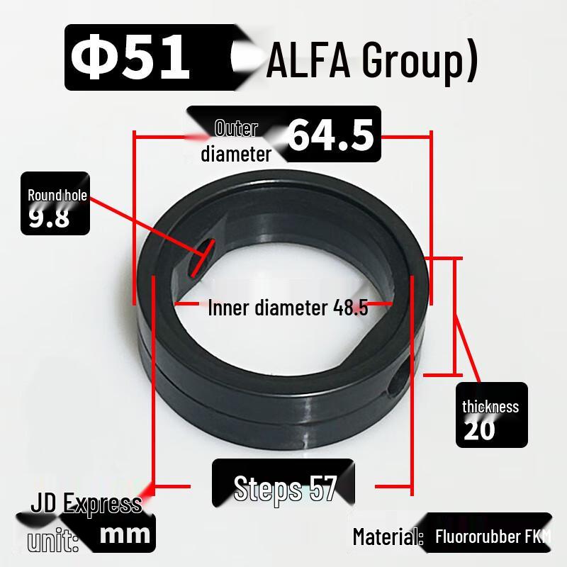 ALFA Butterfly Valve Seal and Gasket Fluororubber Φ51