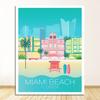Travel Canvas Paintings Vintage Wall Kraft Posters Coated Stickers Home Decor Pictures Florida Miami Beach America