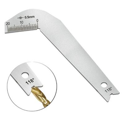 Drill Bit Sharpening Gauge Stainless Steel 0.5mm Accurate 118° Angle Drill Bits Gage Sharping Tool