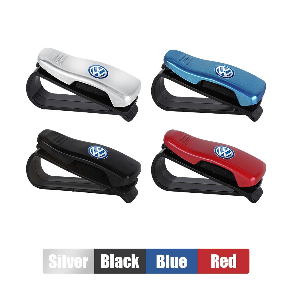 Car Sun Visor Sunglasses Organizer Clip Card Ticket Holder For Volkswagen GTI Golf 6 7 8 Polo VW R-Line CC Passat Tiguan L Jetta zw6