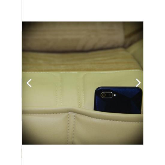 Car Seat Cover Leather And Fabric Set Beige Color V.i.p Super Lux