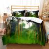Bambus Dynetrekksett Tusjmaling Svart Grønn Bambus Polyester Dynetrekk King Queen Size For Barn Gutter Jenter Sengetøysett