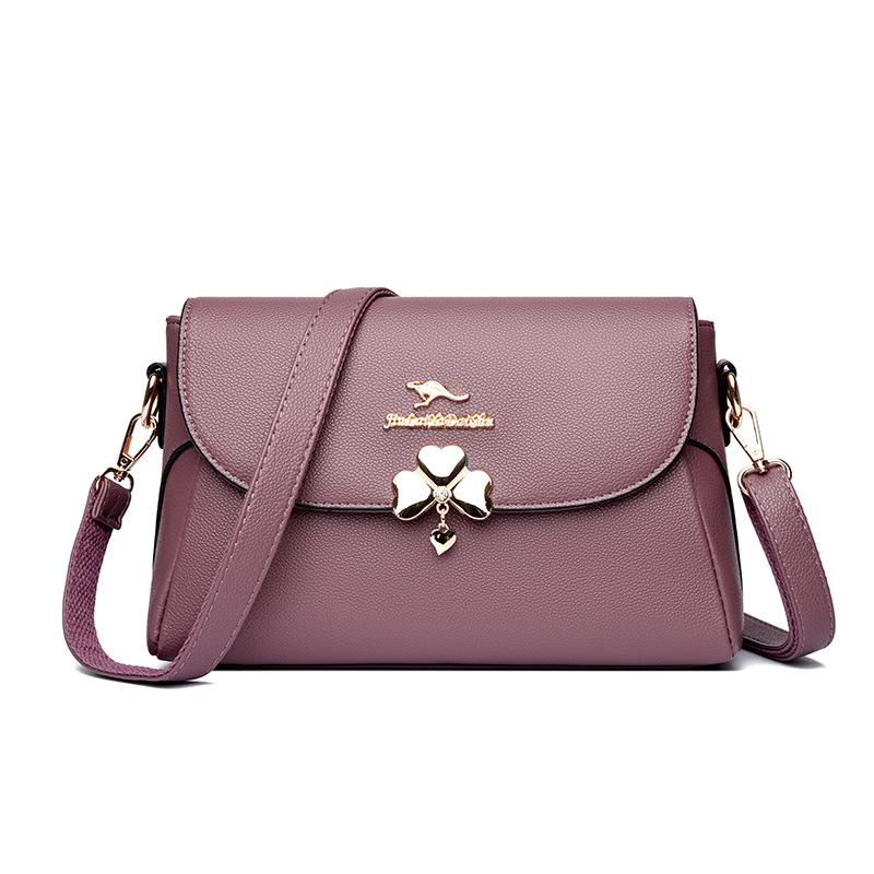 

Jinlai Yadai mouse soft leather small square bag women s messenger bag 2025 new middle-aged mother bag simple shoulder bag tide фіолетовий
