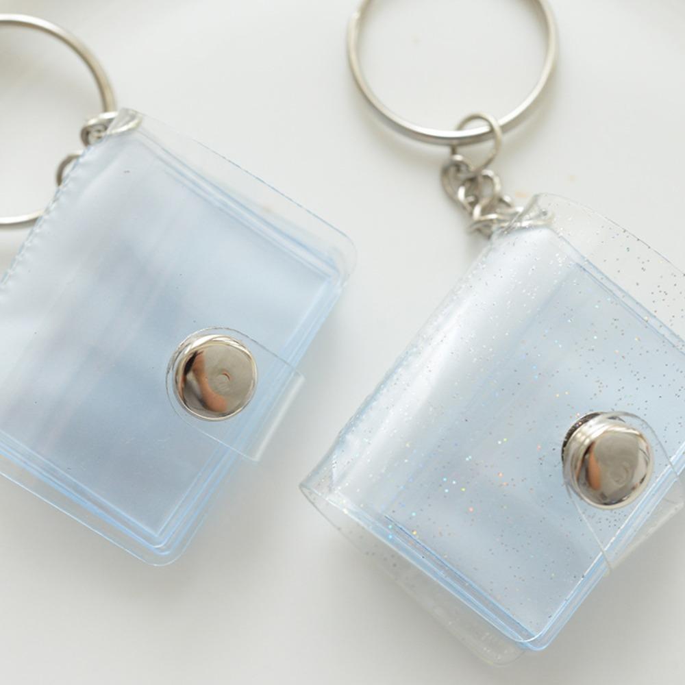 1/2inch Transparent Album Keychain Mini ID Photo Storage Cute Card Holder