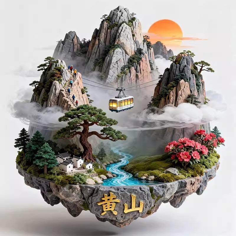 China Metal Fridge Stickers Hangzhou Souvenirs Huangshan Tianjin Guilin Guangxi Wuhan Xi An Zhangjiajie Fridge Magnets Gifts