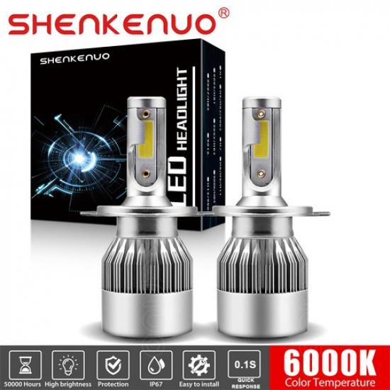 Pair 9003/H4 LED Headlight Bulbs Conversion Kit High&Low Beam 6000K Bright White