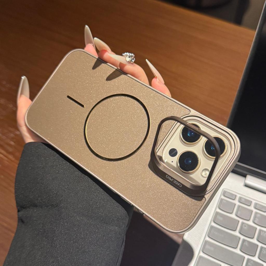 Glitter Fine Magnetic Invisible Lens Stand for 16ProMax Apple Phone Case iPhone15Pro Drop Resistant