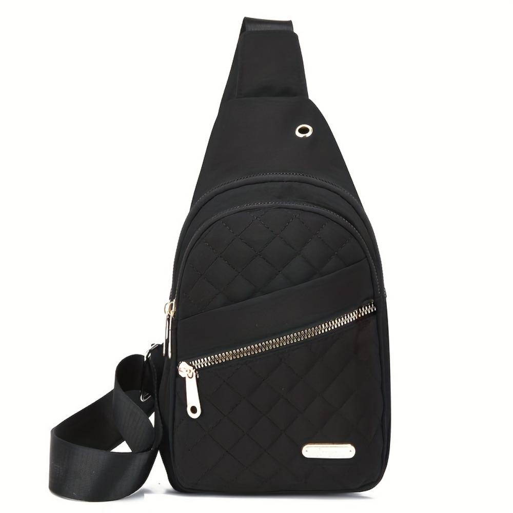 Lightweight & Comfortable Quilted Crossbody Chest Bag - Versatile Solid Color, Casual Outings & Travel Women's Sling Shoulder Purse