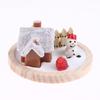 Cute Mini Christmas Snow House Xmas Tree Snowman Scene Ornament Dollhouse Decoration Micro Landscape Ornaments Xmas Gifts