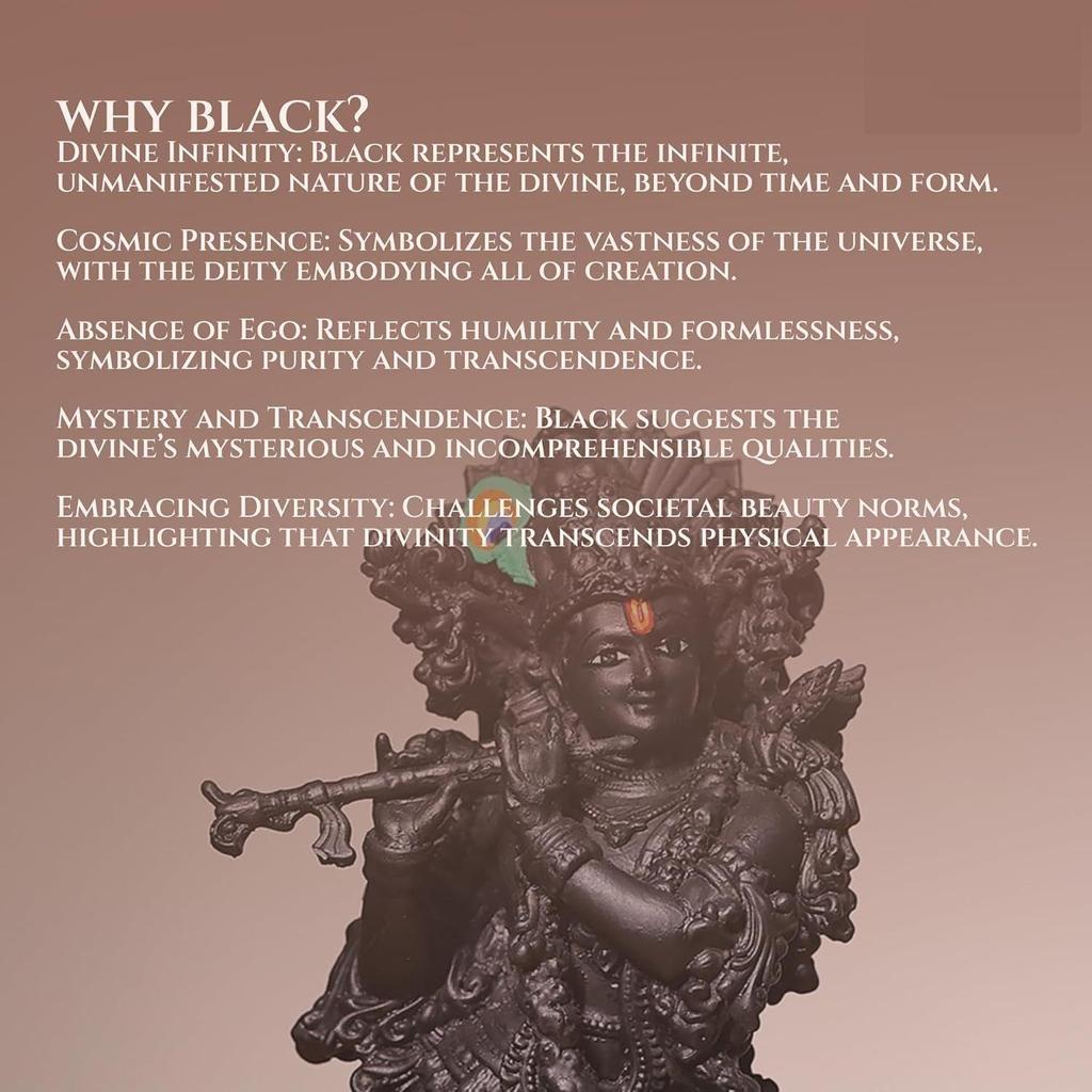 Große Krishna-Murti | Lord Krishna Große Dekorative Schaufigur für Pooja-Raum, Büro & zum Verschenken | Größe 9 Zoll