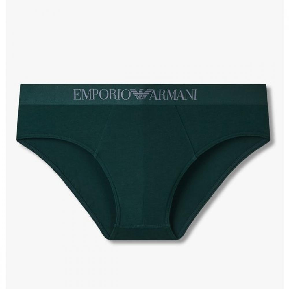 Emporio Armani Мужские однотонные хлопковые трусы-слипы с логотипом на резинке 0815311032 S