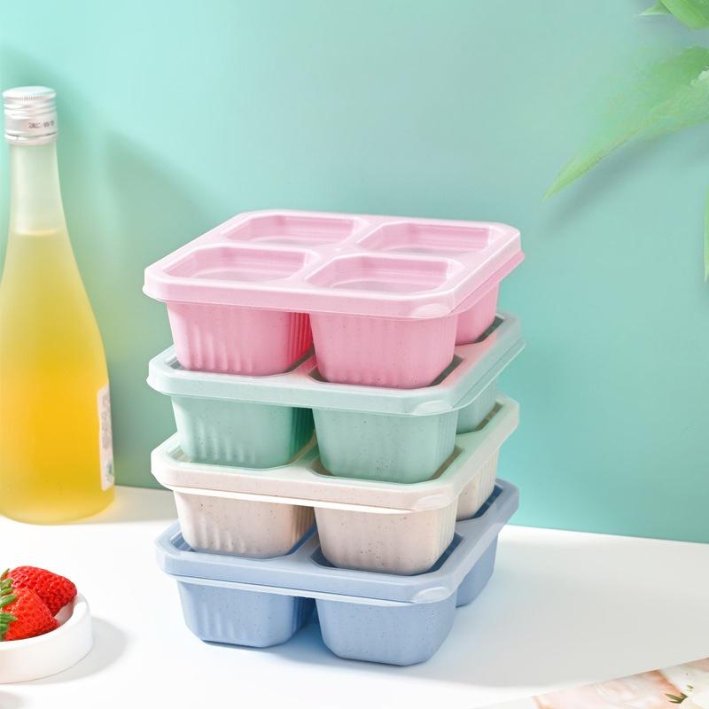 Reusable Wheat Straw Snack Box for Kids and Adults for Home Snack Storage Crisper Refrigerator Fresh Box Lunch Containers