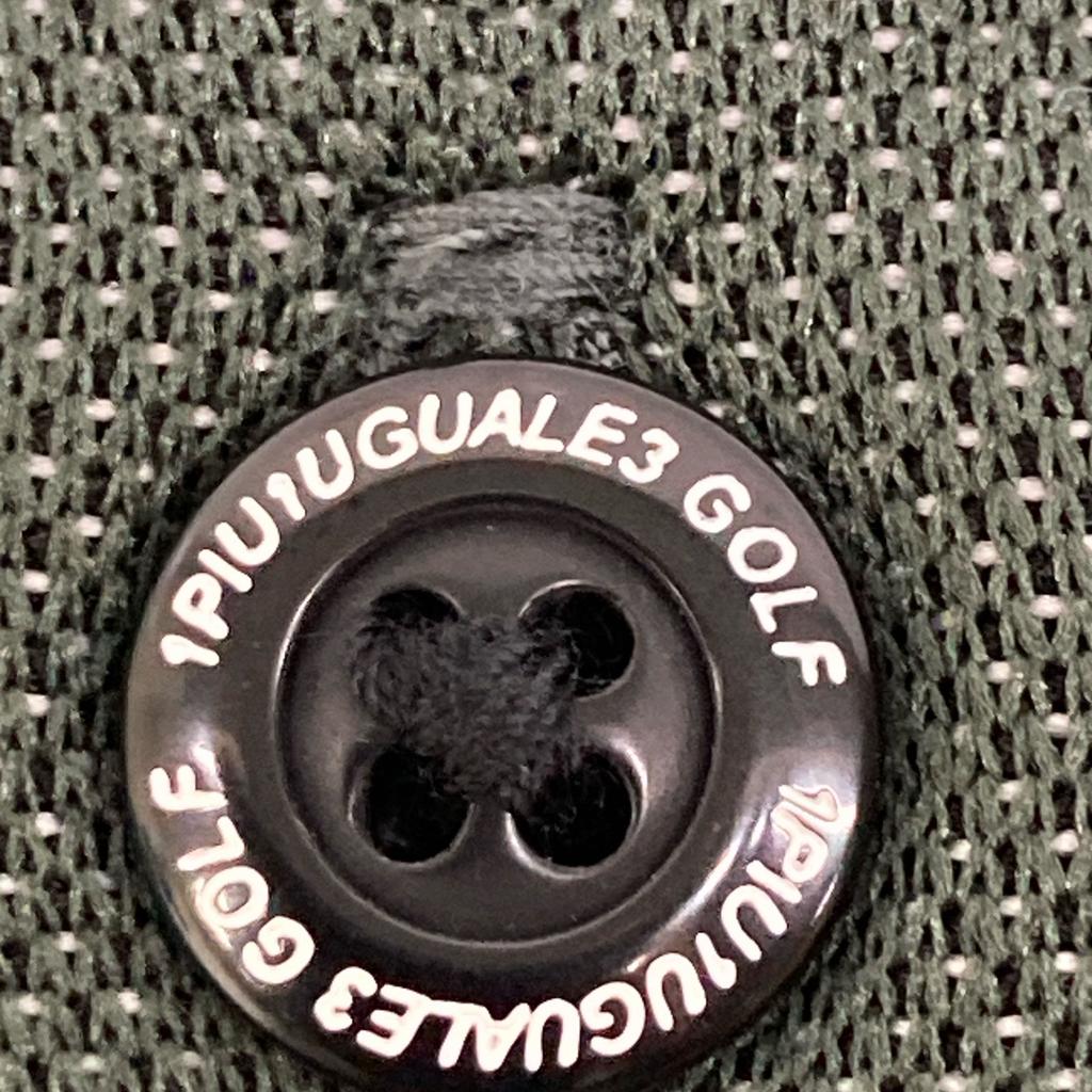 1piu1uguale3 [GOLF][×Takashiro Toga] GRK062 Khaki ARGYLE LOGO Short Sleeve Shirt tops V khakiUsed