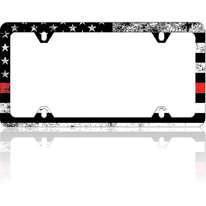 Black And White Cow Print License Plate Frame Funny Spots License Plate Frames Animal Pattern Auto Accessory Bracket Stainless Steel License Plate
