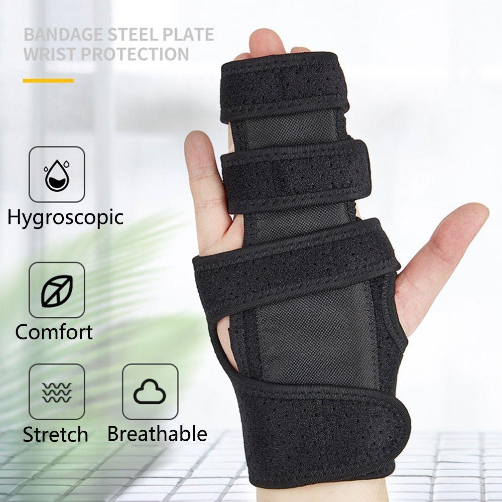 Adjustable Double Fingers Splint Left/Right Locking Hand Support Brace Soft Stroke Straightening Finger Protector Ring Fingers