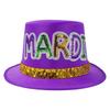Stylish MardiGras Top Hat with Glittering Sequined Letter Party Tall Hat for Carnivals Event Gathering Dressingup Props