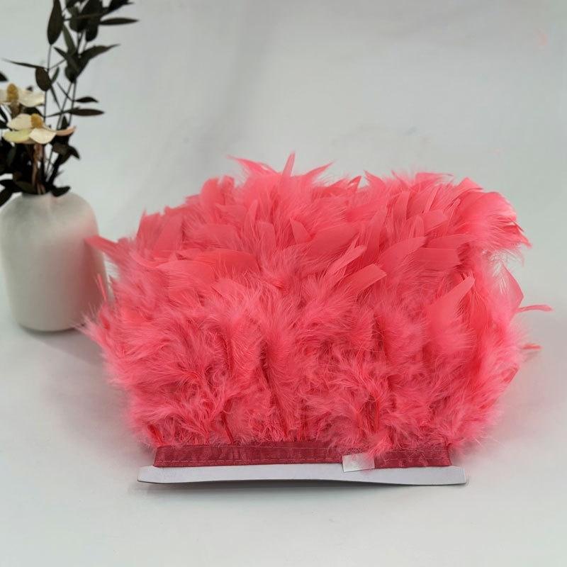 10-15cm Coffee Turkey Feather Trim Feathers Fringe Ribbon DIY Sewing Clothing Handwork Wedding Dress Crafts Party Decorations