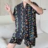 New Artificial Cotton and Silk Short-sleeved Shorts Summer Pajamas Women's Sweet Cardigan Casual Loungewear