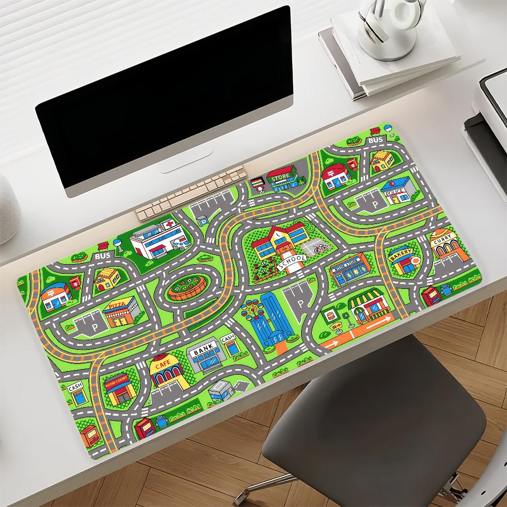 City Road Mouse Pad Nonslip Rubber Computer Mat Gamer Balance Decoracion Deskmat Laptop Office Large