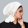 Women's Polyester Knit Beanie with Wave Pattern and Long Tail - Elastic Fit, No Feathers, Chemotherapy Headscarf Hat