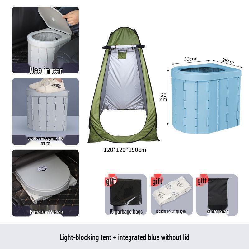 Portable Odor-Proof Folding Toilet for Vehicle, Camping, and Outdoor Emergencies
