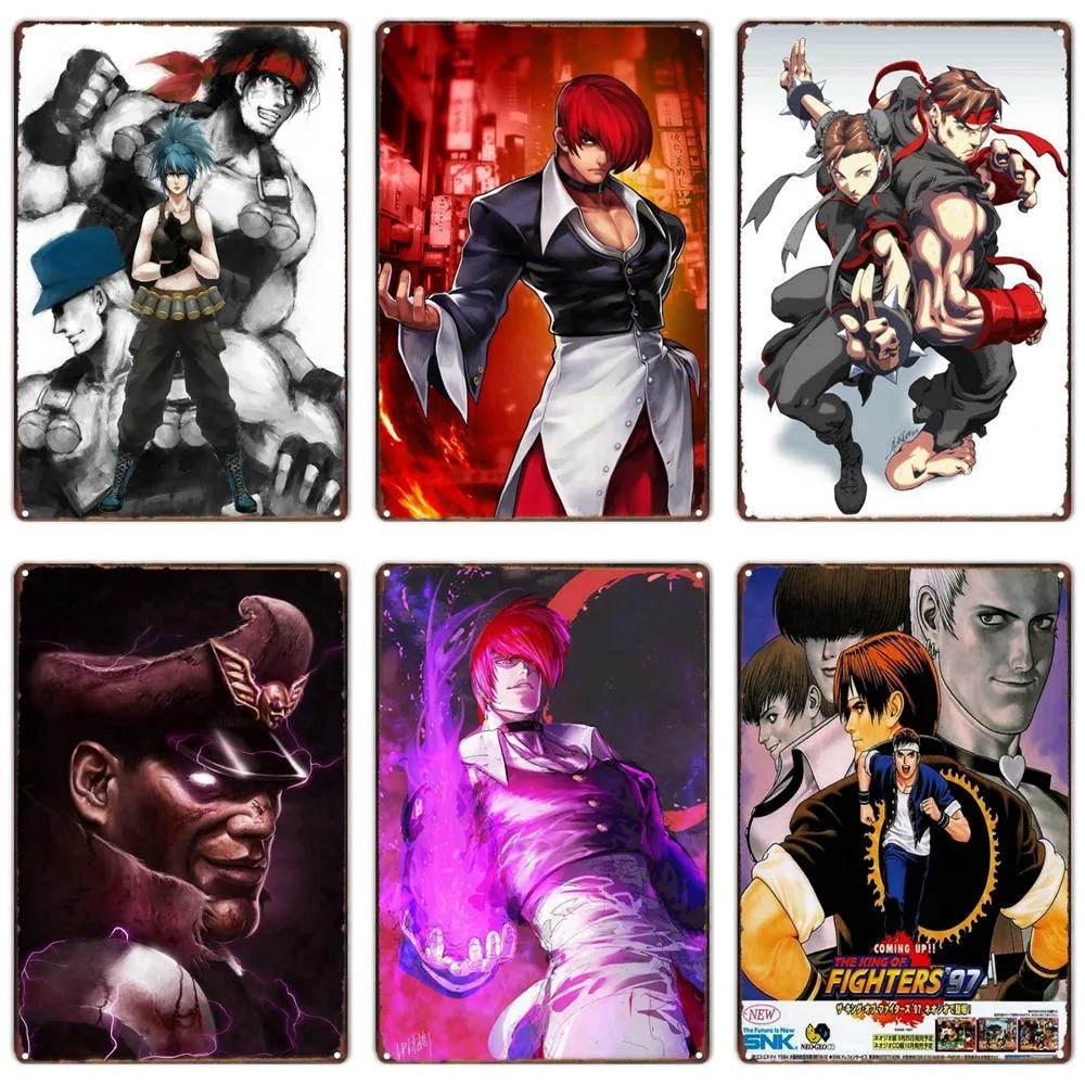 The King Of Fighters Anime Vintage Metal Sign, Wall Art Poster, Fighting Games, Retro Sign For Bar,Club,Man Cave,Home Wall Decor