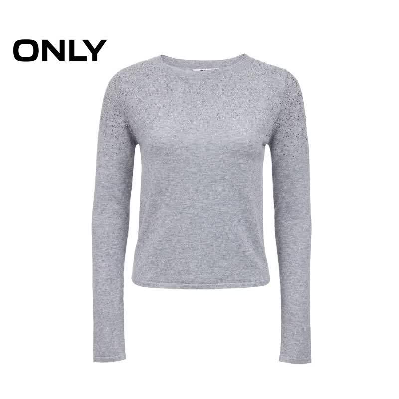 ONLY Women's Rhinestone Knit Sweater