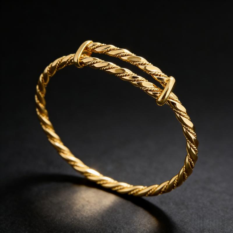 925 Silver Plated Gold Fashion Delicate Push-pull Twist Bracelet Birthday Anniversary Wedding Accessories золотой