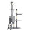 Multi-Level Cat Tower, 134cm Cat Tree with Condo and Sisal Scratching Posts for Indoor Kittens, Grey