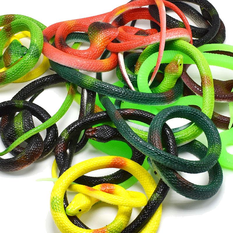 Colorful TPR Spider, Grasshopper, Lizard, Snake, and Goldfish Prank Toys Set