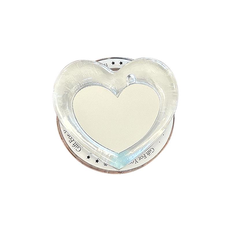 3D Heart-Shaped Phone Holder & Makeup Mirror: Magnetic, Retractable, Stable Adhesive for Desk Use
