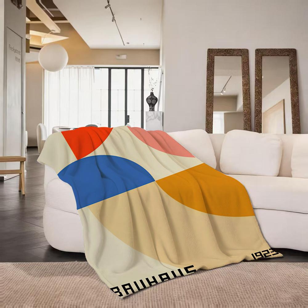 Coperta in Flanella Stile Bauhaus Adatta per Divano Soggiorno Camera da Letto