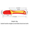 Hand Tool Insulated Knife Electricians Wire Stripper Cable Stripping Snips Straight Curved Blade Rubber Handle Peeling