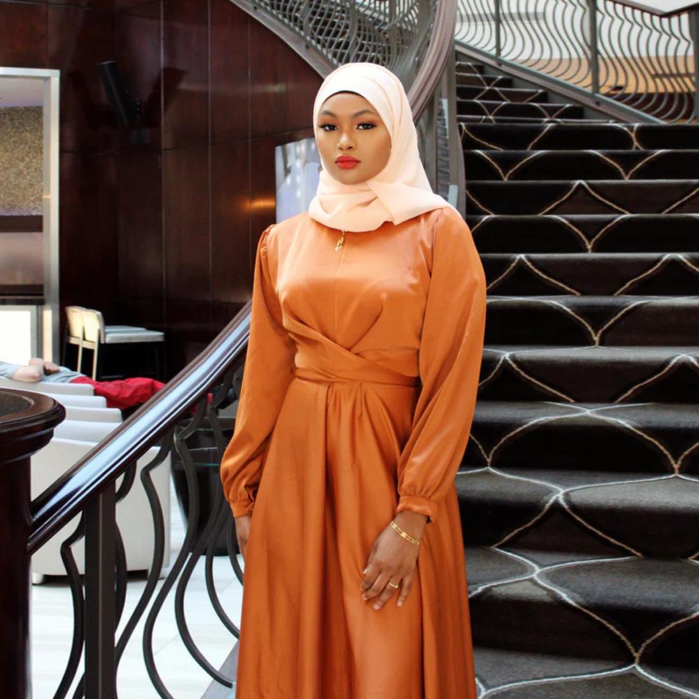 XY011 Rosa Ethnischer Stil Dubai Abaya - Elegantes Langes Abendkleid für Muslimische Frauen