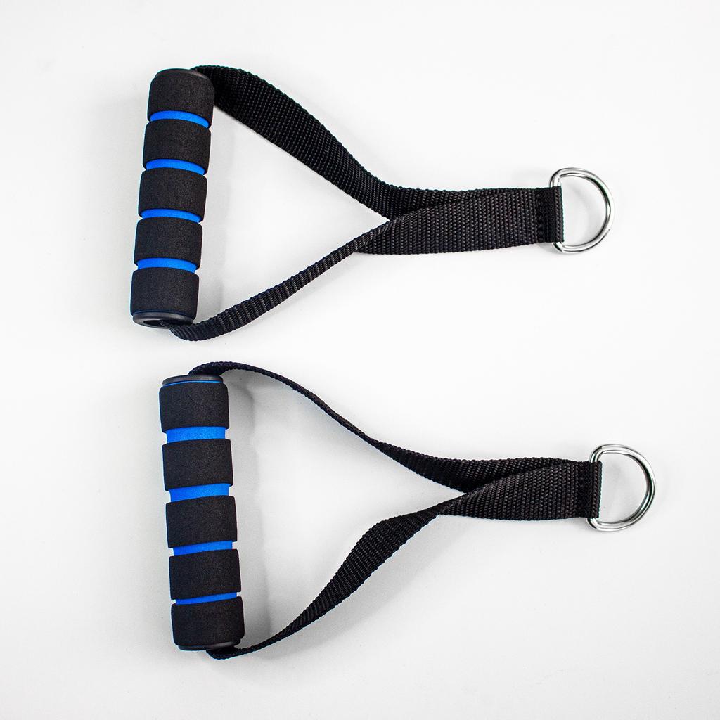 Upgraded Gym Cable Handles Nylon Webbing Resistance Band Rubber Foam Handle Fitness Accessories