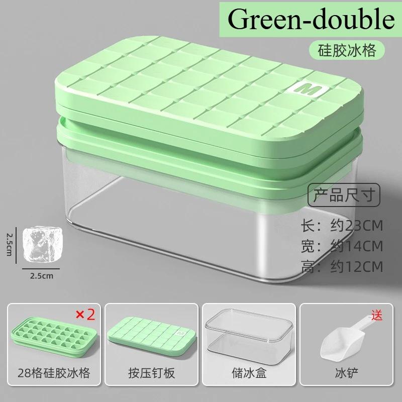 28/56 Grid Large Capacity Silicone Ice Cube Tray Press-Type with Lid Mold Ice Mould Box for Bar Gadget Kitchen Accessories