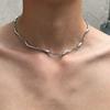 Collana Girocollo Nodo Colore Argento Gotico per Donne Uomini Punk Hip Hop Metal Giunzione Catena Ossa di Serpente Gioielli Regali