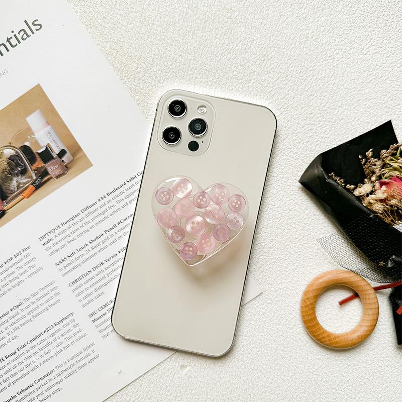 Three-Dimensional Solid Color Love Mobile Phone Case, Airbag Holder, Drip Gum, Original Retractable Back Sticker, Watching Dramas, Chasing Dramas