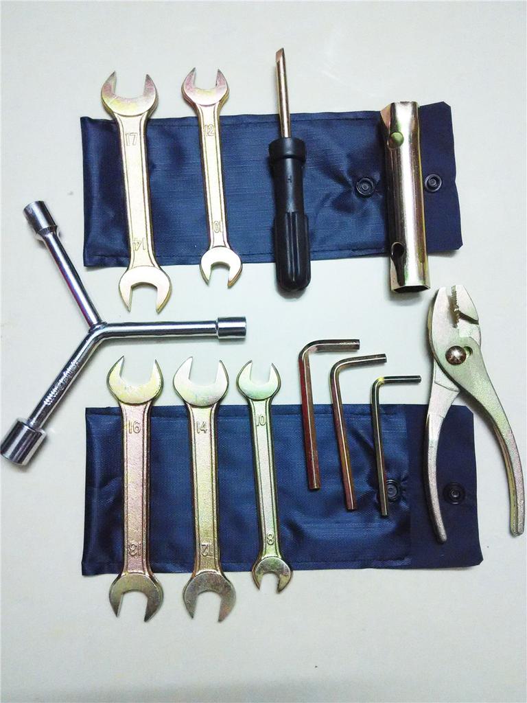 12x Motorcycle Scooter Spark Plug Spanner Wrench Socket Tool Kit Universal