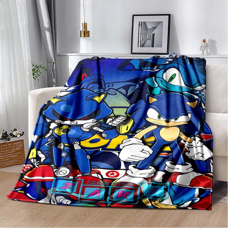 2026 New S-Sonic H-Hedgehog Flannel Blanket for Winter Warmth, Soft Sofa Cover, Bedding, Draped Blanket, Boys and Girls Gifts