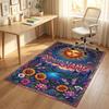 Floral Garden Theme Crystal Velvet Rug Personalized Custom Name Text Soft Floor Mat Home Decor